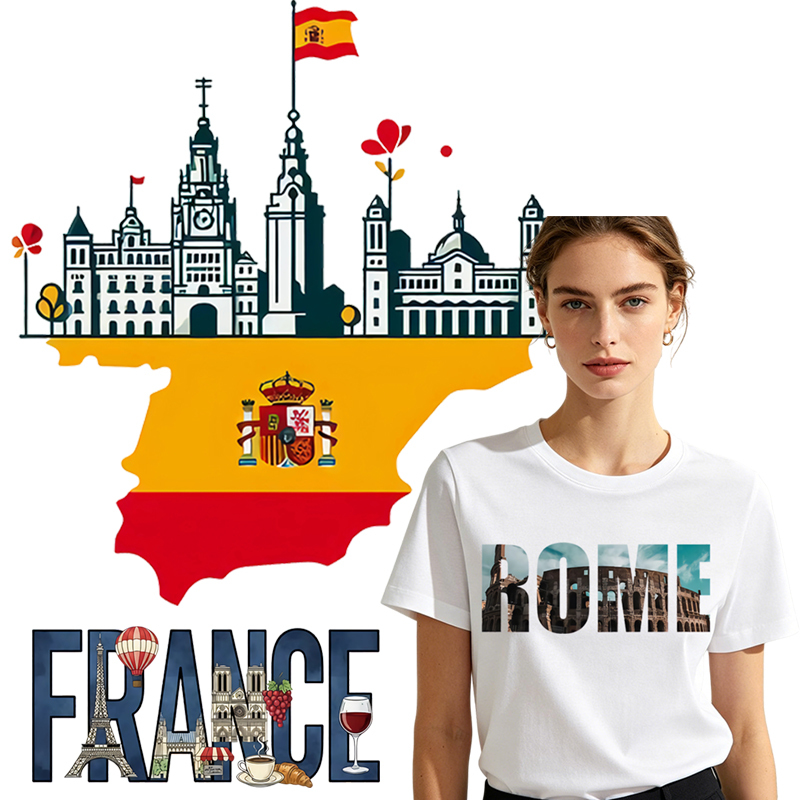 3D Printing Vinyl - フランスアメリカニューヨークアルファベットポスター熱転写印刷DIY Tシャツキャンバスバッグ男女兼用