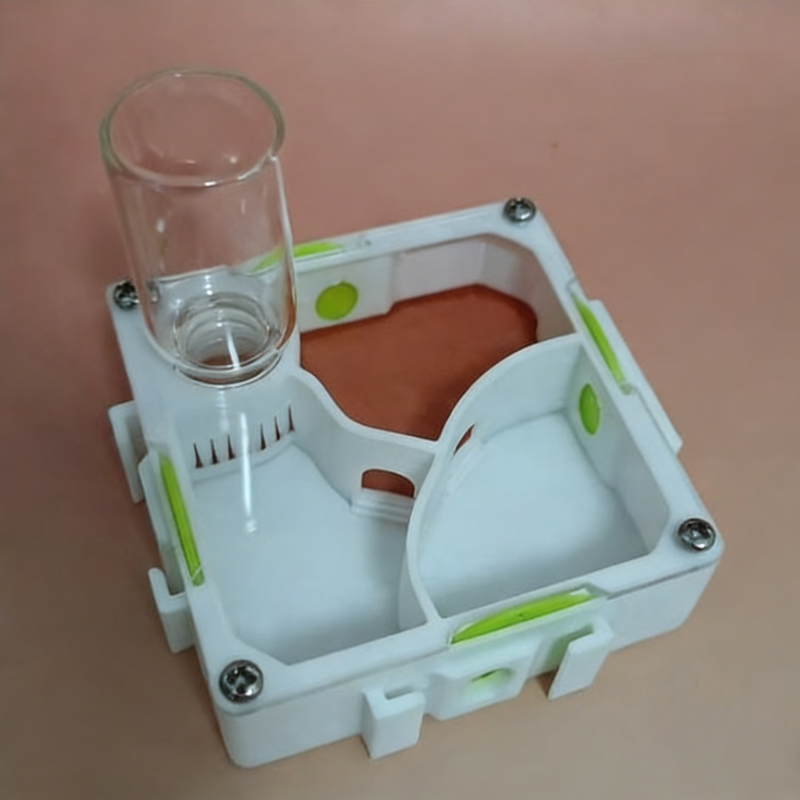 3D Printing Concrete - 3Dプリント製アリの巣 モジュール式保湿小型アリ飼育場 水塔付きコンクリート製ミニ蟻塚 サンバイザー付きアリハウス ハビタット