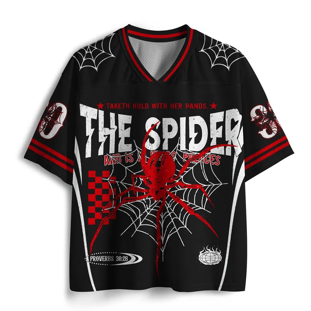 3D Printing Web - スパイダーウェブ3DプリントメンズTシャツ Vネック アメリカン トレンド ストリートウェア 原宿