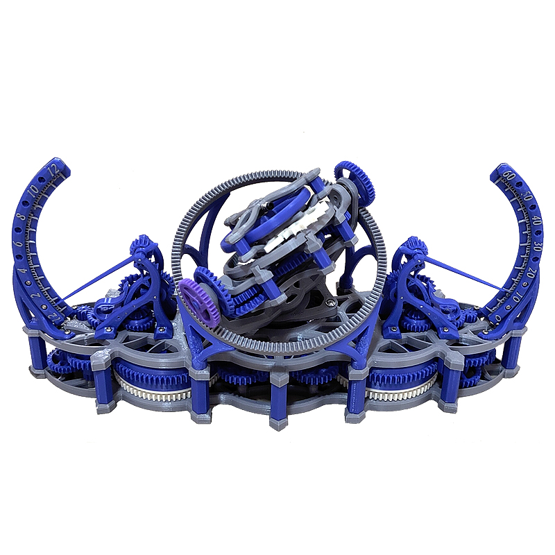 3D Printing Watch - ランダムカラー3Dプリントトゥールビヨン組み立て時計ムーブメント（時計職人学習用）トリプルアクシストゥールビヨン