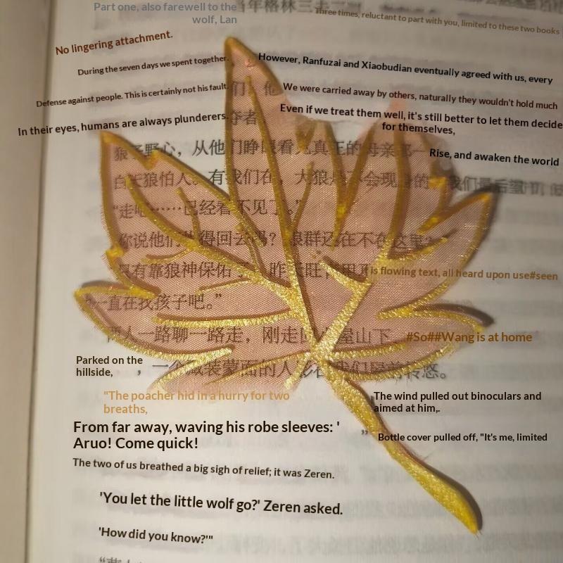 3D Printing Journal - 1個入り 韓国風オーガンジー素材のユリ刺繍ブックマーク 3Dプリントブックマーク 日記や読書の際に使える装飾品、プレゼントに最適