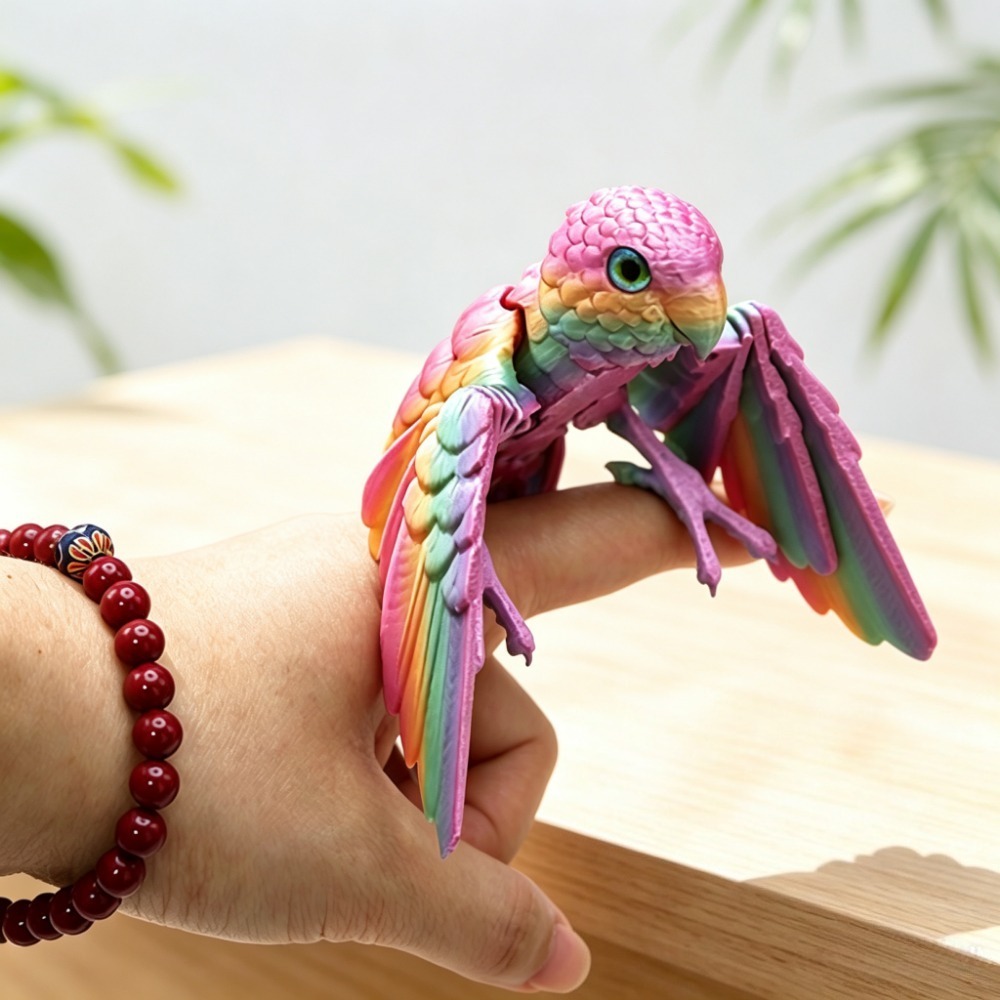 3D Printing Lizard - 3D プリントされたかわいいオウムモデル柔軟な動物像鳥可動関節家の装飾楽しいおもちゃホリデーギフト