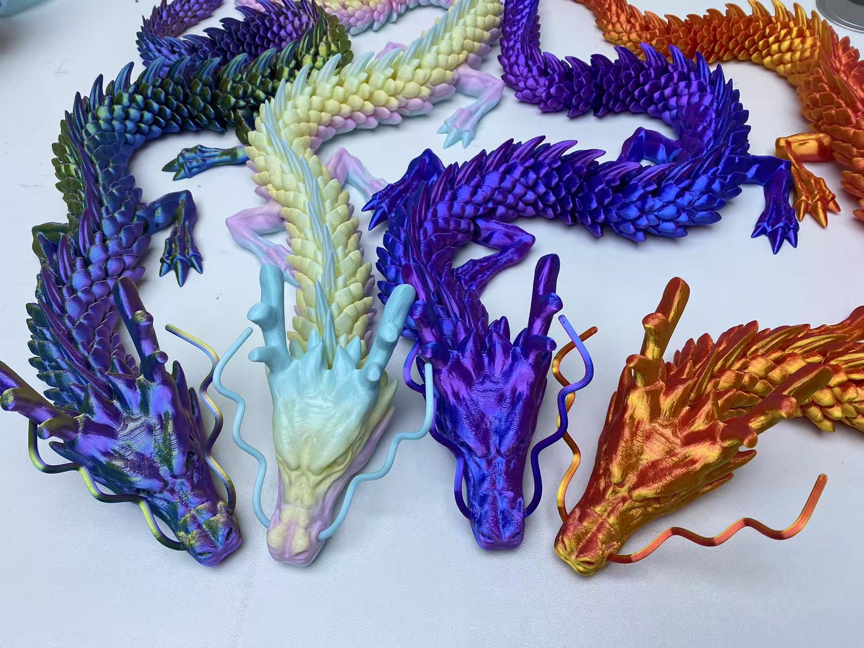 3D Printing Lizard - 60 センチメートル 3D 印刷ドラゴンおもちゃ中国ドラゴンジョイント回転カラフルな工芸品デスクトップ装飾品装飾ギフトおもちゃ
