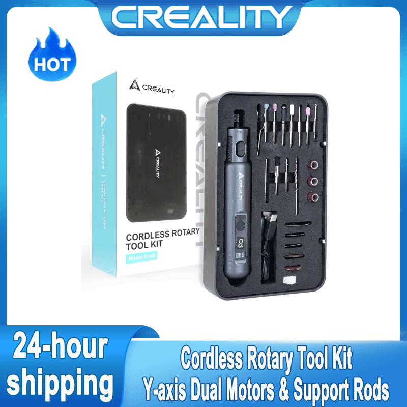 3D Printing Creality - Creality コードレス回転工具 3Dプリント仕上げ用 24-in-1 USB充電式 6段階速度調整