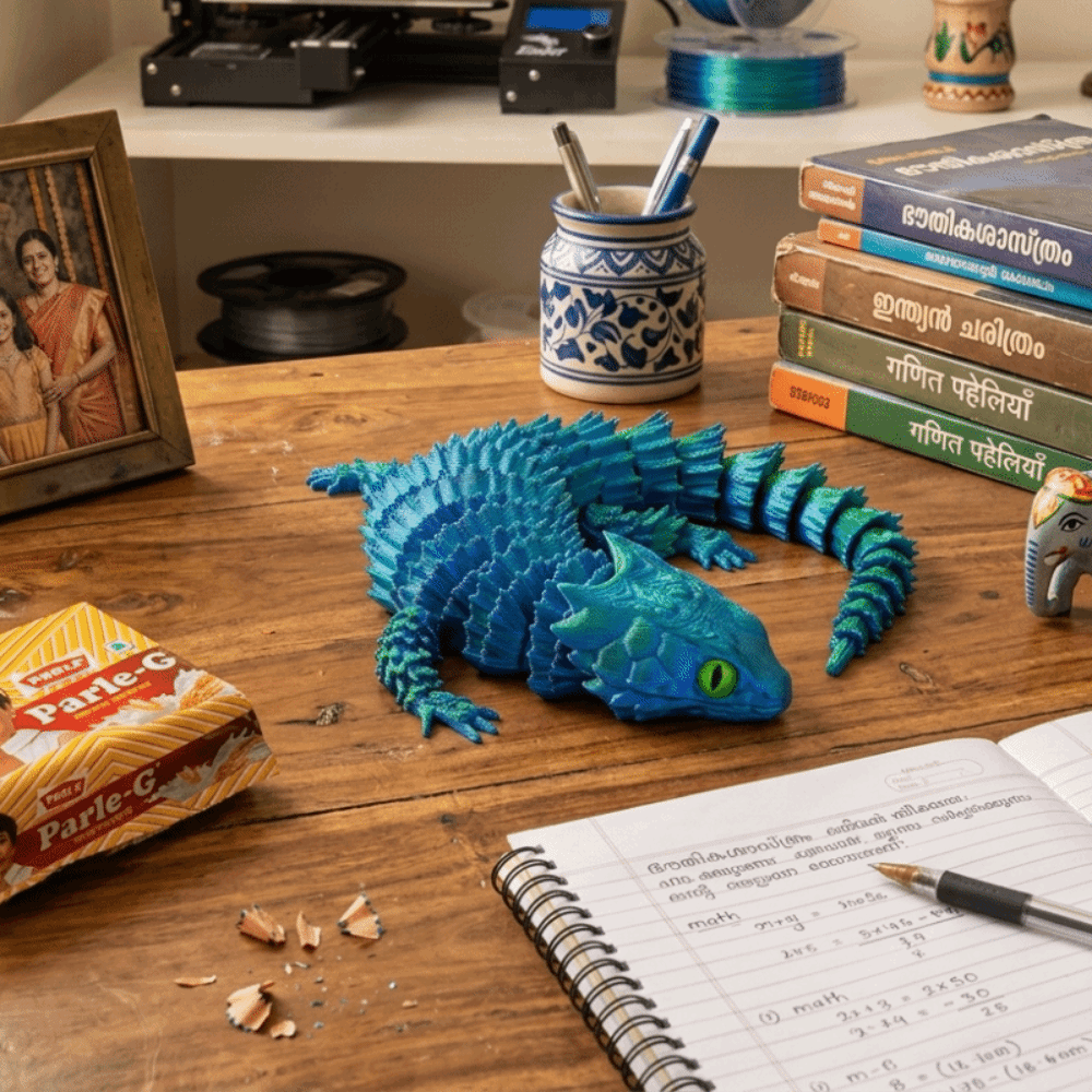 可動関節付き3Dプリントトカゲ、柔軟で口を開けることができる - 3D Printing Lizard のレビューと価格