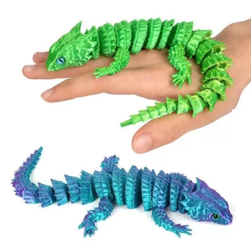 可動関節付き3Dプリントトカゲ カラフルな開閉可能な口を持つ - 3D Printing Lizard のレビューと価格