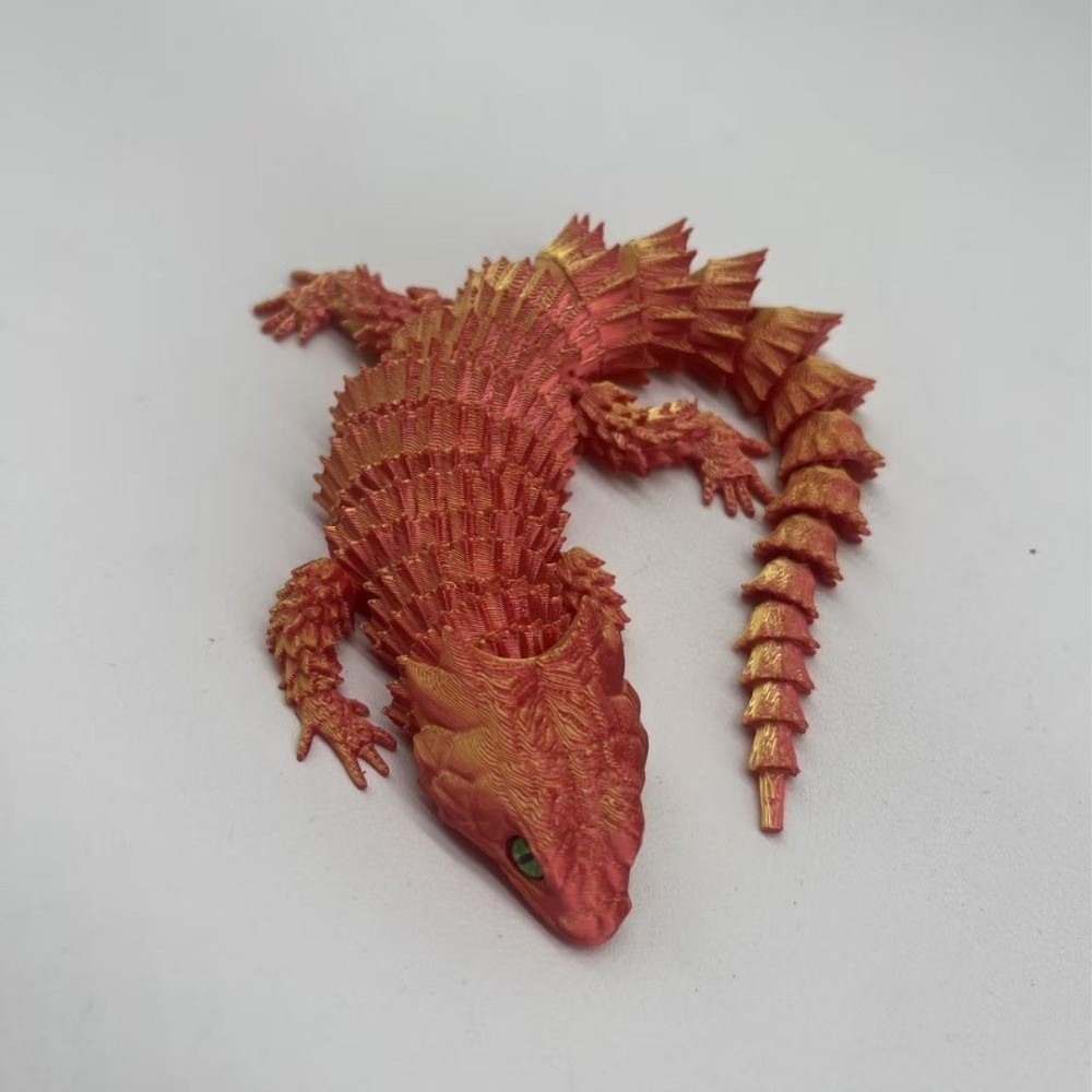 可動関節付き3Dプリントトカゲ カラフルな開閉可能な口を持つ - 3D Printing Lizard のレビューと価格
