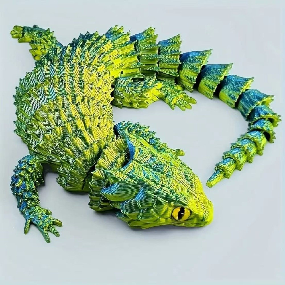 可動関節付き3Dプリントトカゲ カラフルな開閉可能な口を持つ - 3D Printing Lizard のレビューと価格