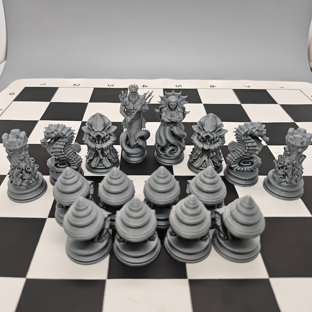 16個入り海洋神話チェスフィギュア3Dプリント深海テーマチェ - 3D Printing Chess のレビューと価格