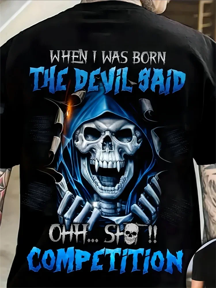 ファッション性の高いメンズ・スカルTシャツ。ダークゴシックな - 3D Printing Quote のレビューと価格