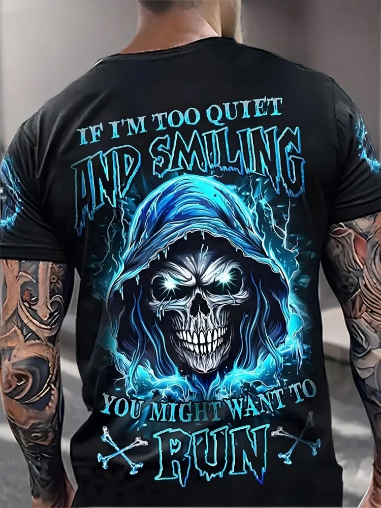 ファッション性の高いメンズ・スカルTシャツ。ダークゴシックな - 3D Printing Quote のレビューと価格