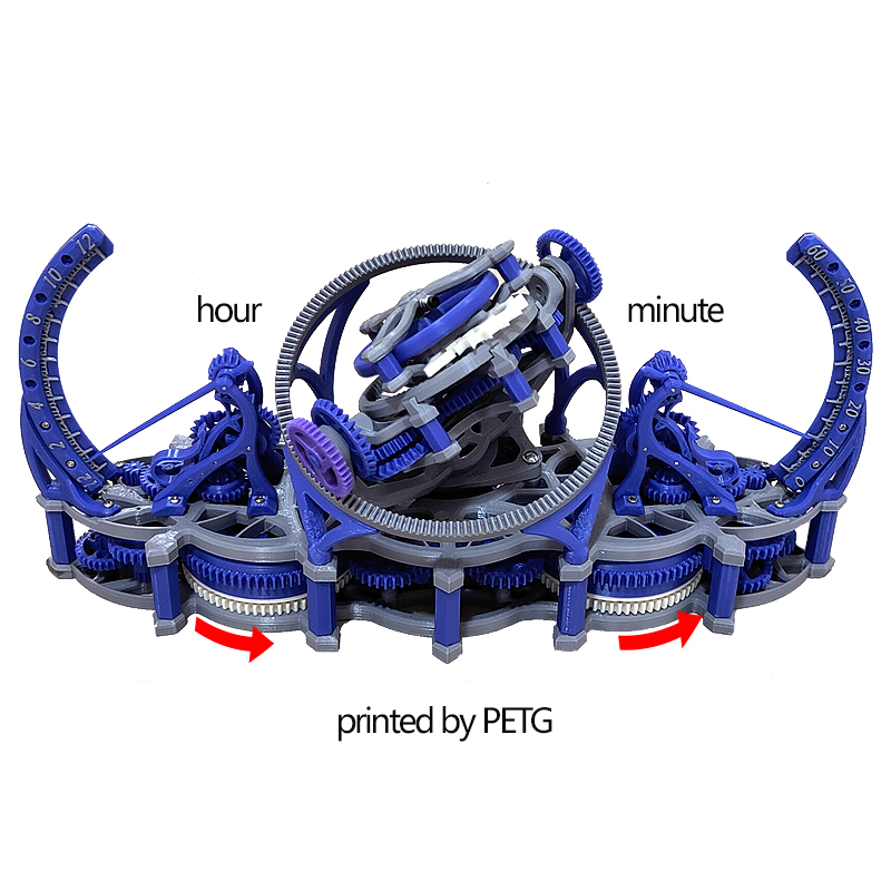 ランダムカラー3Dプリントトゥールビヨン組み立て時計ムーブメ - 3D Printing Watch のレビューと価格
