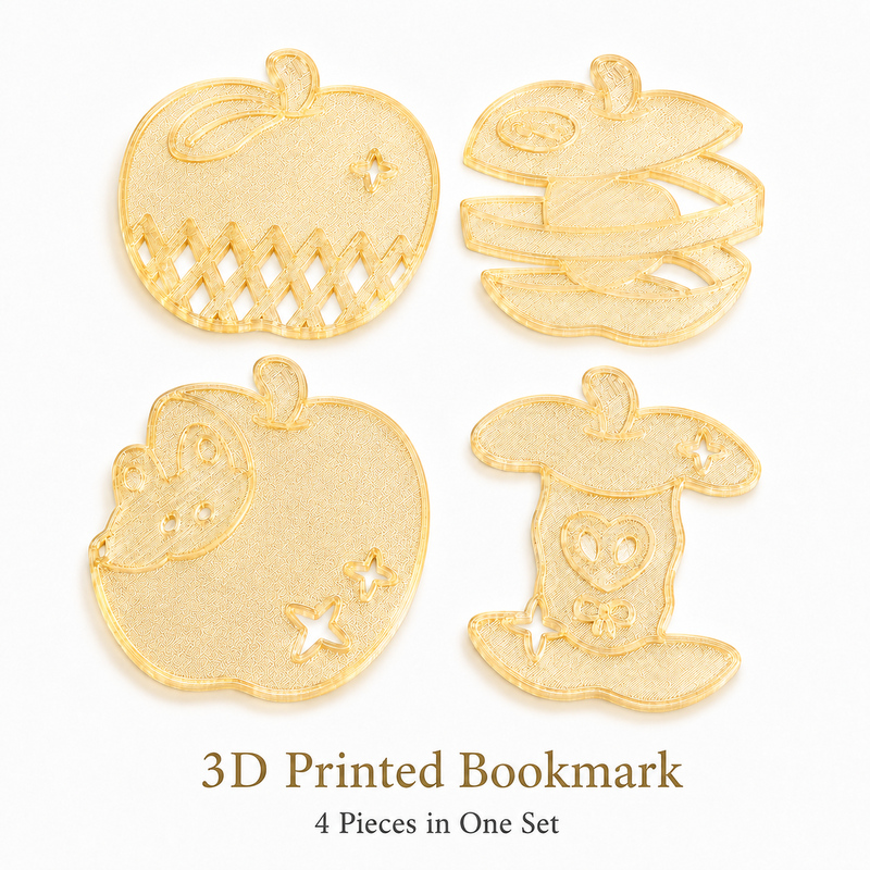 4 ピース/セットかわいいアップルブックマーク中空 3D プ - 3D Printing Journal のレビューと価格