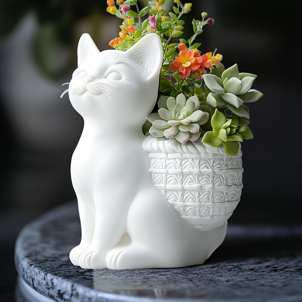 DIY 3Dしゃがむ猫型多肉植物植木鉢樹脂シリコンモールド可 - 3D Printing Concrete のレビューと価格