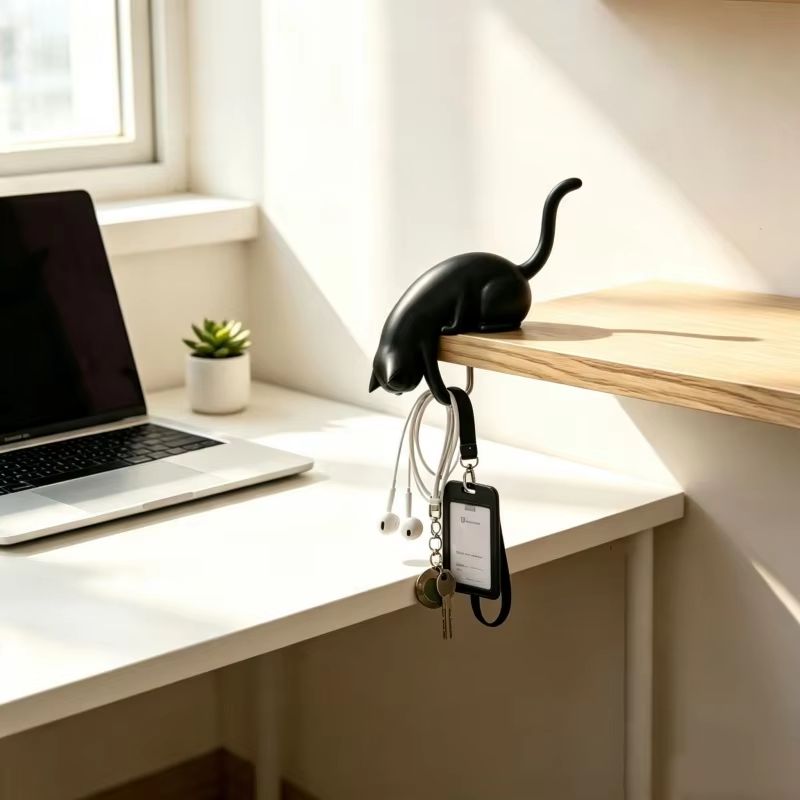 逆向きの猫の尻尾型フックラック 3Dプリント動物型フック 壁 - 3D Printing Examples のレビューと価格