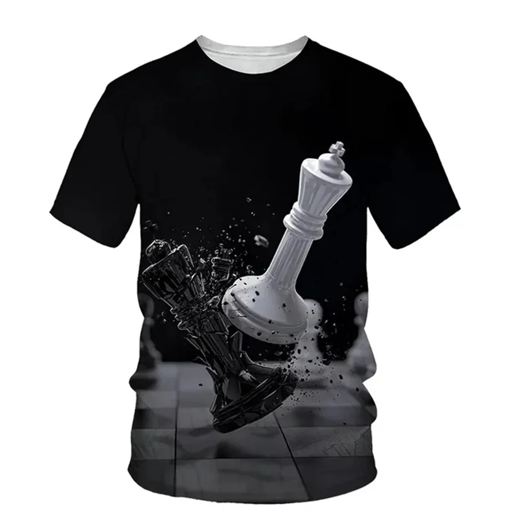 夏チェス 3D プリント Tシャツストリートカジュアル男性女 - 3D Printing Chess のレビューと価格
