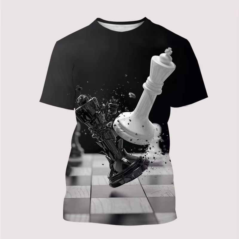 新しいメンズ Tシャツ 3D プリント国際チェスグラフィック - 3D Printing Chess のレビューと価格
