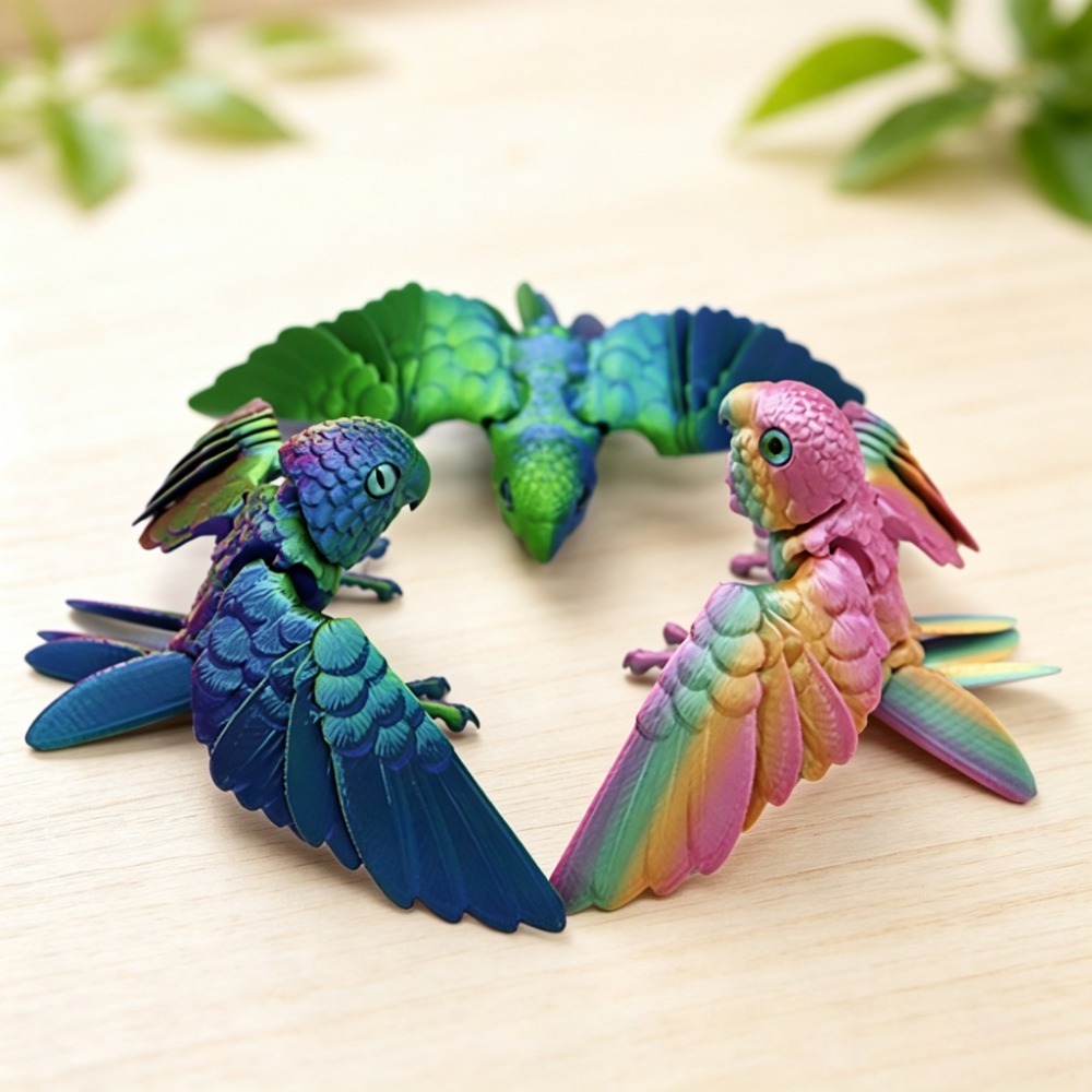 3D プリントされたかわいいオウムモデル柔軟な動物像鳥可動関 - 3D Printing Lizard のレビューと価格
