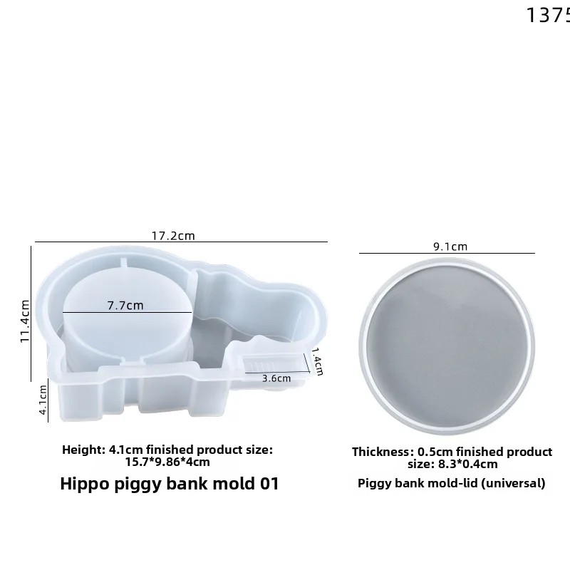 3D シリコーン型エポキシ樹脂用象豚カバ型貯金箱家庭用装飾品 - 3D Printing Model Free のレビューと価格