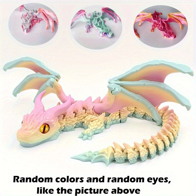 3Dプリント製の翼を持つワーヴァーン（竜）の模型。関節が動く - 3D Printing Model Free のレビューと価格