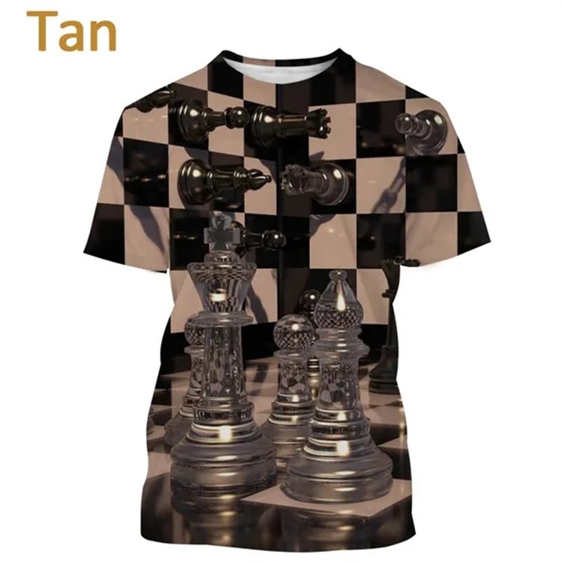 メンズおよびレディースシャツ,チェスゲーム,3D印刷,カジュ - 3D Printing Chess のレビューと価格