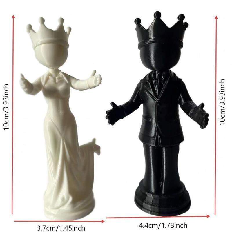 北欧スタイルの3Dプリントチェス像、抽象的なキングとクイーン - 3D Printing Chess のレビューと価格