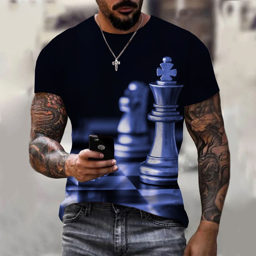 3DチェスプリントTシャツ,チェスボード付き,原宿,パーソナ - 3D Printing Chess のレビューと価格