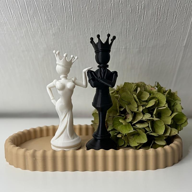 3Dプリント製チェスのキングとクイーンのカップル像 2個セッ - 3D Printing Chess のレビューと価格