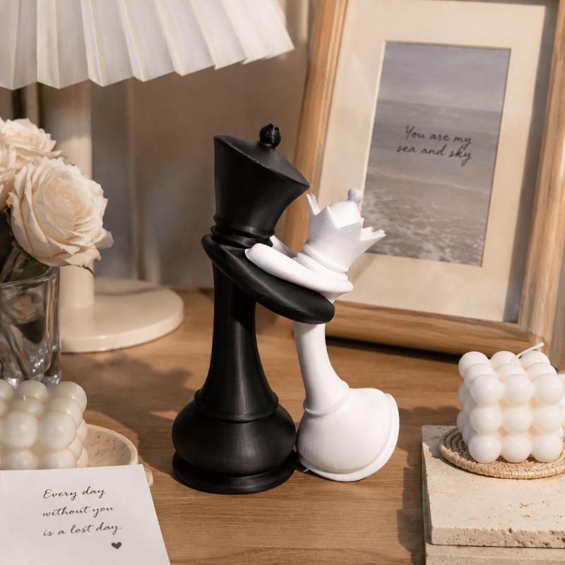3Dプリント製のチェスのキングとクイーンの置物、ペアの像、芸 - 3D Printing Chess のレビューと価格