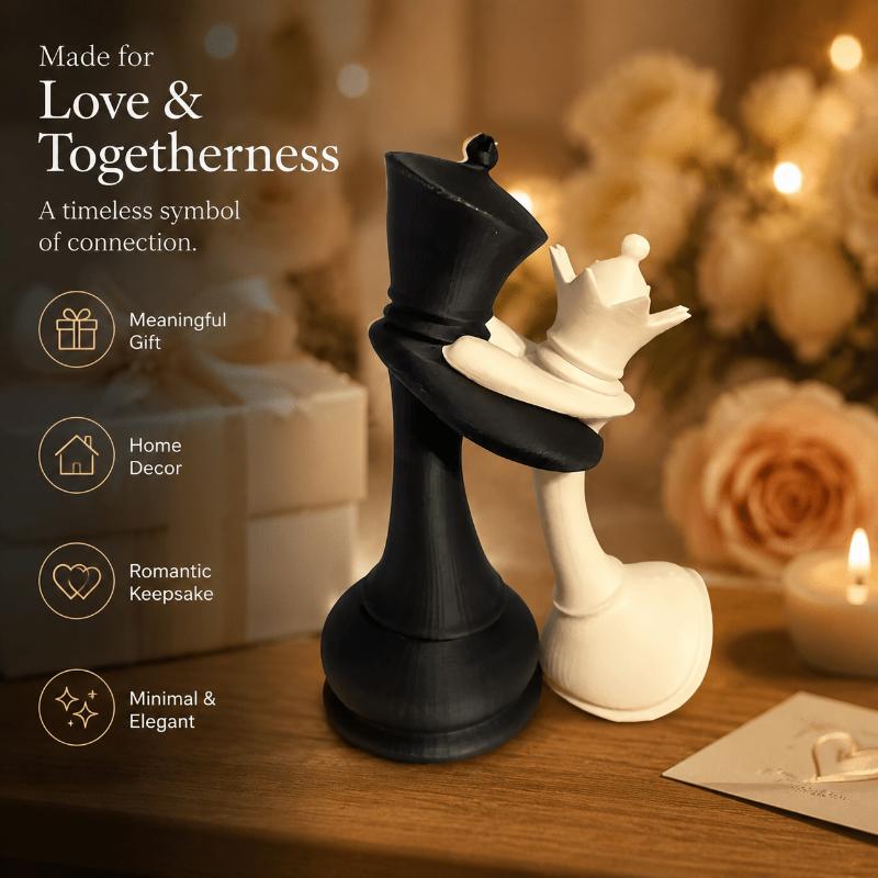 3Dプリント製のチェスのキングとクイーンの置物、ペアの像、芸 - 3D Printing Chess のレビューと価格