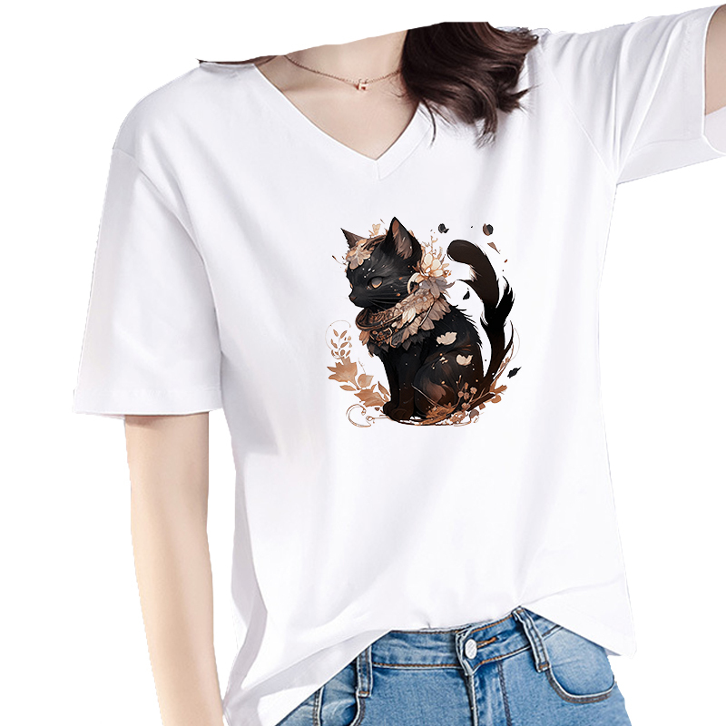 子供用熱転写ステッカー,黒猫,花,葉,本,ホットスタンピング - 3D Printing Vinyl のレビューと価格