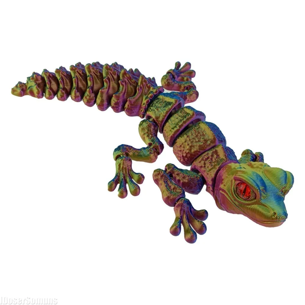3Dプリント製の可動式リザード（トカゲ）型おもちゃ。関節が動 - 3D Printing Lizard のレビューと価格
