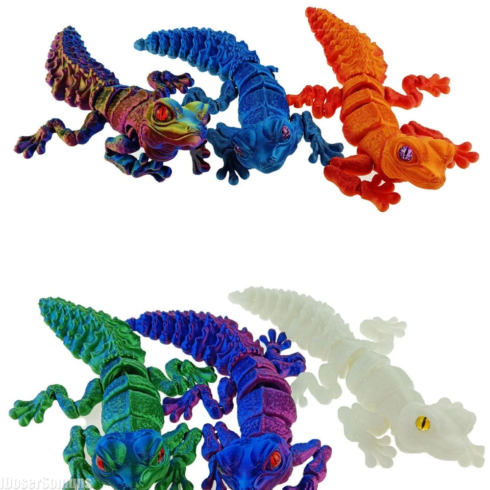 3Dプリント製の可動式リザード（トカゲ）型おもちゃ。関節が動 - 3D Printing Lizard のレビューと価格
