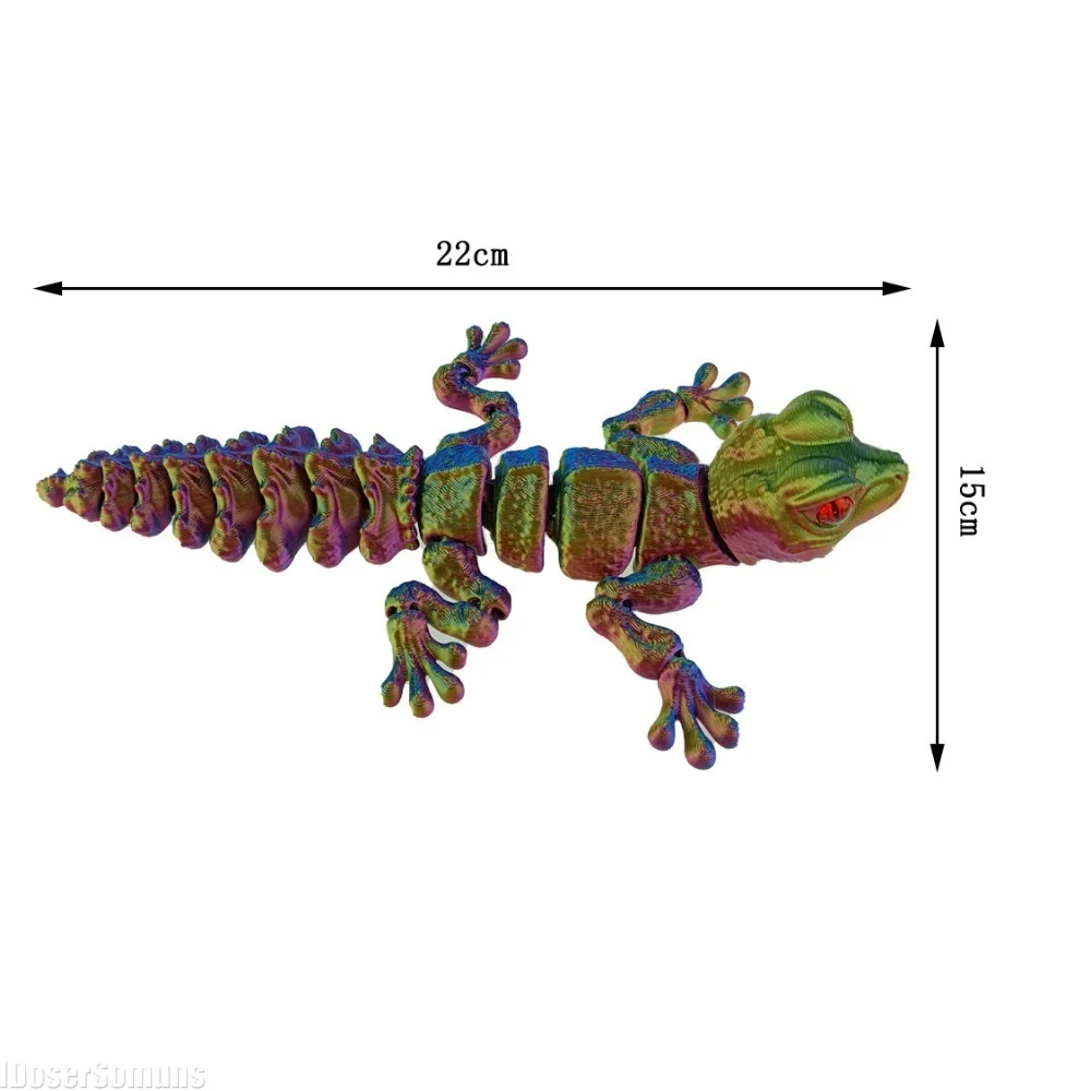 3Dプリント製の可動式リザード（トカゲ）型おもちゃ。関節が動 - 3D Printing Lizard のレビューと価格