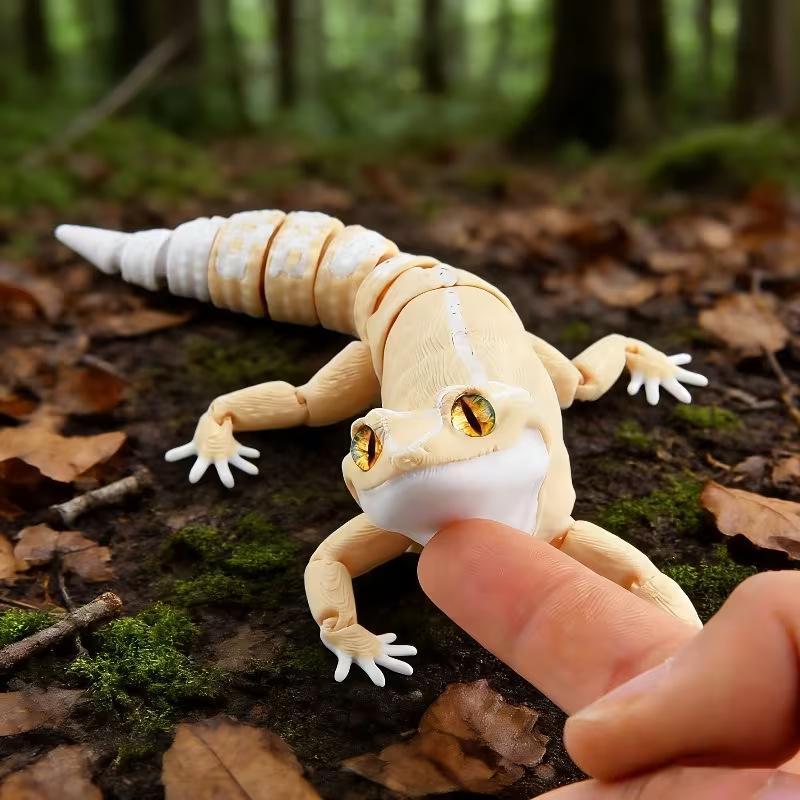 3Dプリント製多関節可動式カラフルなトカゲモデル、リアルな目 - 3D Printing Lizard のレビューと価格