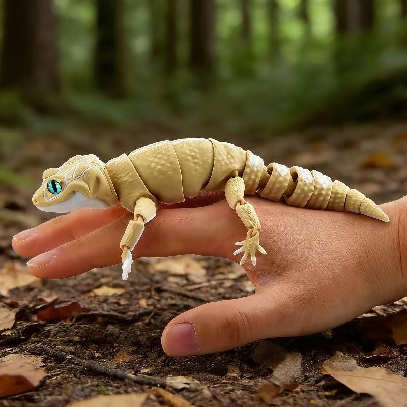 3Dプリント製多関節可動式カラフルなトカゲモデル、リアルな目 - 3D Printing Lizard のレビューと価格