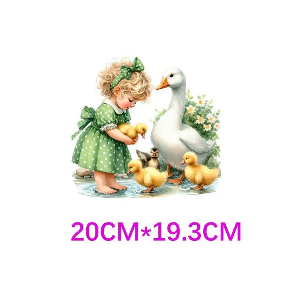 女の子のガチョウの動物の漫画のステッカー,洗えるサーマルステ - 3D Printing Vinyl のレビューと価格