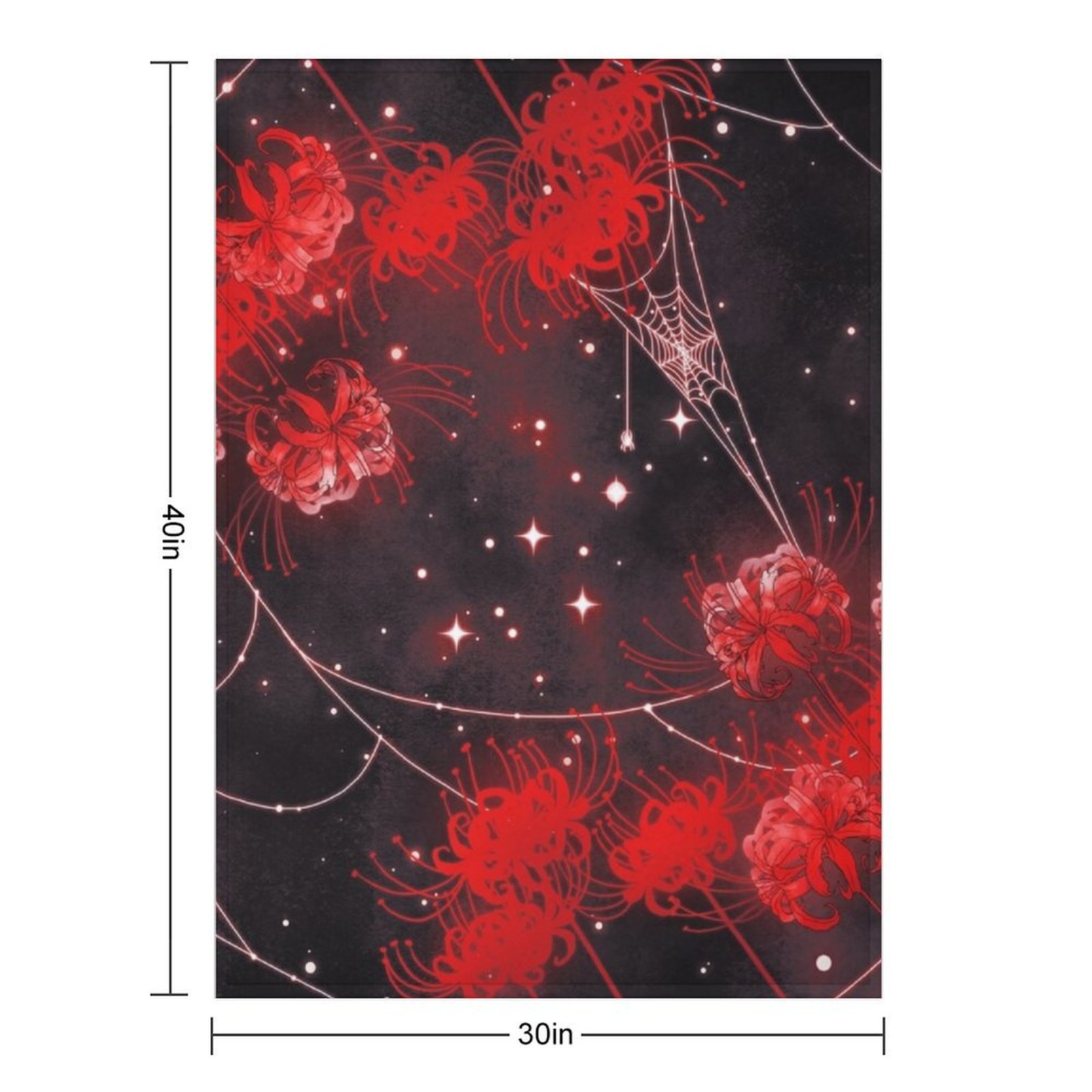 銀河をイメージした赤い蜘蛛の花と蜘蛛の巣模様のブランケット。 - 3D Printing Web のレビューと価格