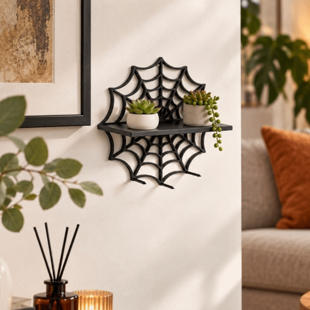 3Dプリントによるハロウィーンの装飾、浮遊式の棚、黒い蜘蛛の - 3D Printing Web のレビューと価格
