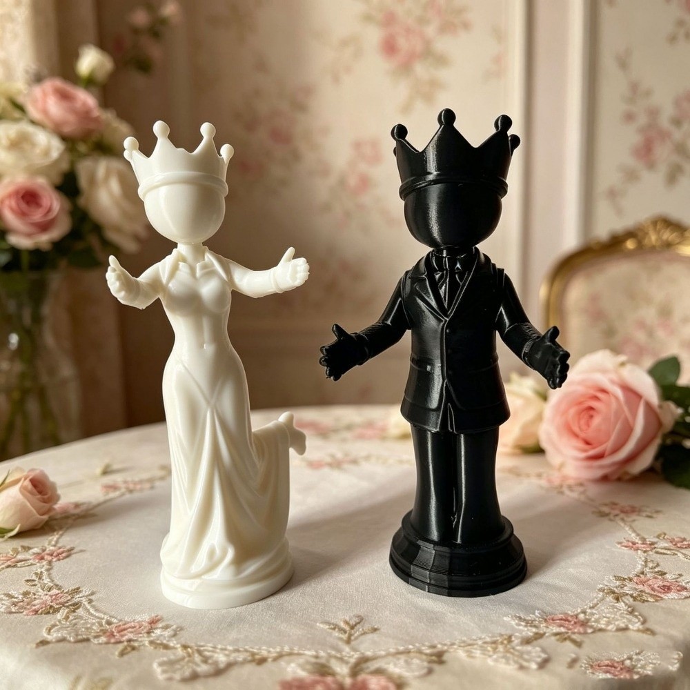 2個セット 恋人像 3Dプリント チェスカップル像 クリエイ - 3D Printing Chess のレビューと価格