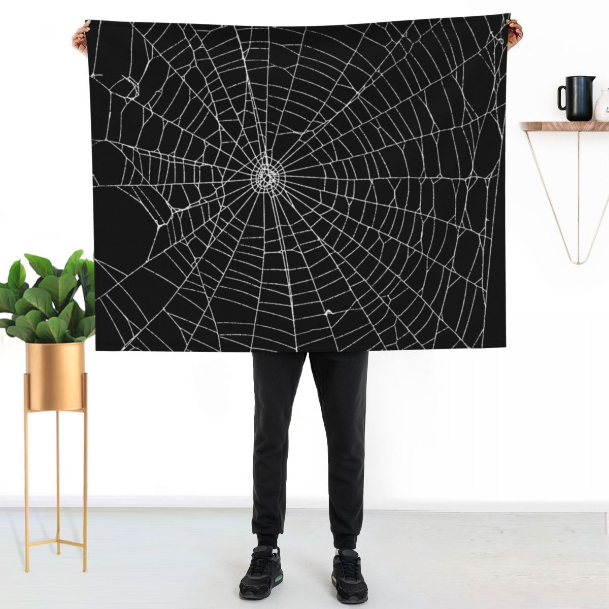 スパイダーウェブ柄のブランケット。レトロなデザインで、柔らか - 3D Printing Web のレビューと価格